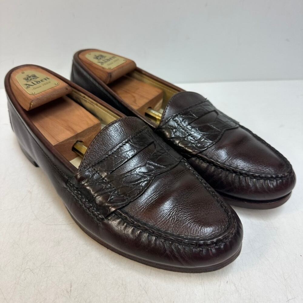 RESOLED Rancourt & Co. x Cole Haan Crocodile Strap Penny Loafer Maine USA 11 D